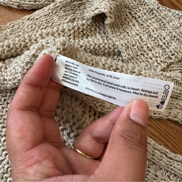 Eileen Fisher Linen Blend Open Front Cardigan Medium - Picture 2 of 6